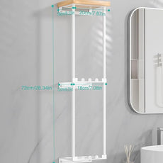 HapiRm Towel Racks for Bathroom Storage - Wall Mounted Towel Holder with Shelf, Rolled Towel Storage Bath Towel Organizer for Small Bathroom, Camper, Rv - White