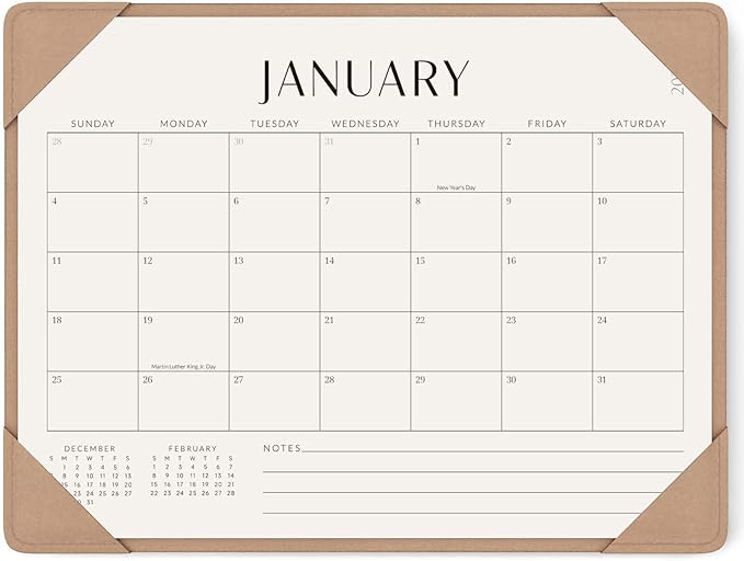 Jotsome Desk Calendar 2026 with Desktop Mat, Desk Pad Calendar From Now to December 2026 14x10.5 inch, Desk Blotter Calendar for Home Office and School, Easy Planning, Gift for the Holidays or Christmas, Apricot