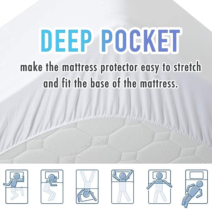MATBEBY Bedding Quilted Fitted Full Mattress Pad Cooling Breathable Fluffy Soft Mattress Pad Stretches up to 21 Inch Deep, Full Size, White, Mattress Topper Mattress Protector