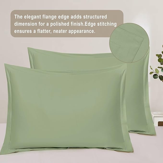 100-Percent Cotton Duvet Cover Set, Hidden Zipper Closure, Ultra Soft, Easy Care and Durable, Simple Bedding Style, Queen, Pastel Green (Comforter Not Included)
