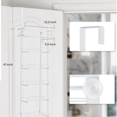 Hanging Towel Racks for Bathroom No Drill - Over The Door 6-Tier Bath Towel Storage Organizer for Small Bathrooms - Back Door Large Tiered Towel Holder Hanger for Rolled Towels RV Camper White