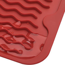 Silicone Dish Drying Mat for Multiple Usage,Easy clean,Eco-friendly,Heat-resistant Silicone Mat for Kitchen Counter or Sink,Refrigerator or Drawer Liner Red S 12 inches x 6 inches