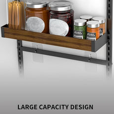 Moforoco Wood 9-Tier Over The Door Pantry Organizer, Wooden Pantry Organization and Storage, Black Hanging Basket Wall Spice Rack Seasoning Shelves, Home & Kitchen