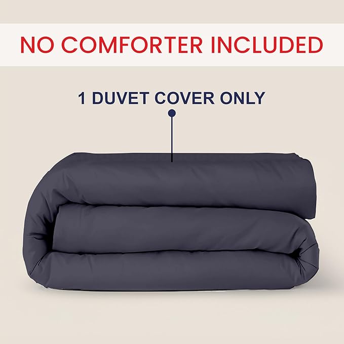 Kotton Culture 1 Pc Duvet Cover Queen Size/Full Size-100% Egyptian Cotton Sateen 600 Thread Count Ultra Soft Premium Durable Comforter Cover Zipper Closure & Corner Ties- (Dark Grey, 90" X 90")