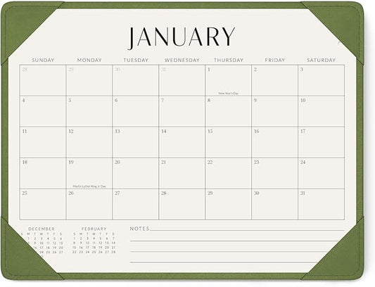 Jotsome Desk Calendar 2026 with Desktop Mat, Desk Pad Calendar From 2026 to Jun 2027 14x10.5 inch, Desk Blotter Calendar for Home Office and School, Easy Planning, Gift for the Holidays or Christmas, Green