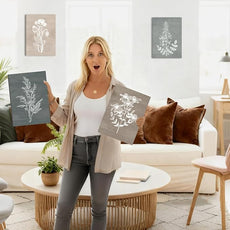 BINCUE Neutral Botanical Plant Canvas 6 Pieces Rustic Farmhouse Wall Art for Living Room Bedroom and Bathroom,Canvas Paintings Print Set Decor 12