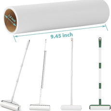 9.45 inch Large Lint Roller Refills for 9.4'' - 9.5'' Wide Lint Rollers for Pet Hair Extra Sticky Floor Lint Remover Refill 60 Sheets per Roll 5 Pack Total 300 Sheets