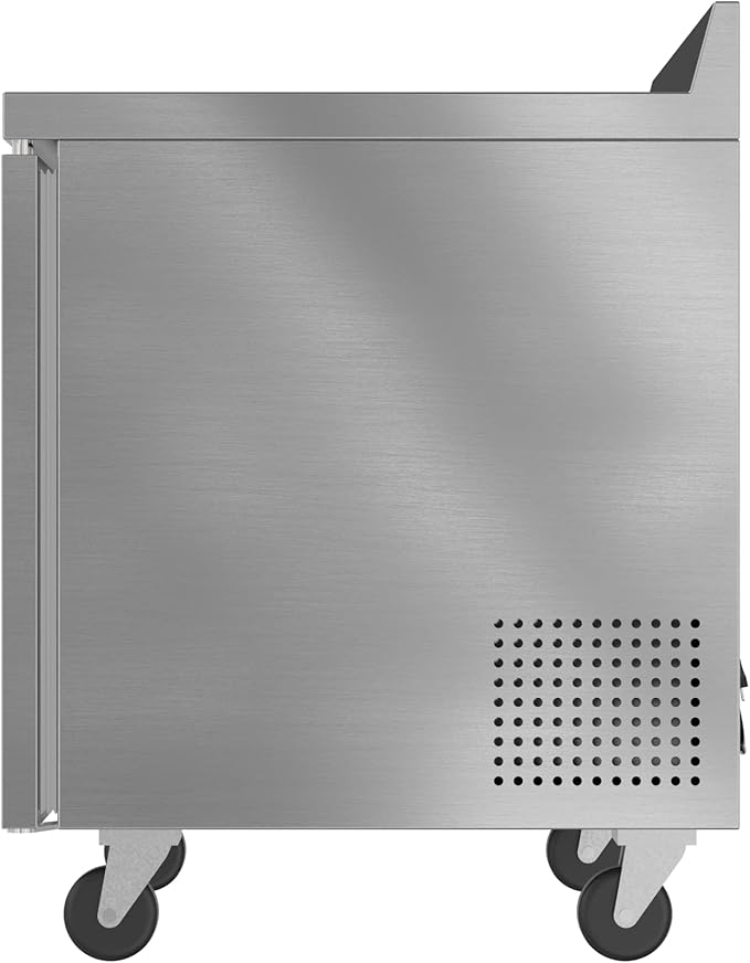 KoolMore 27" Stainless Steel Worktop Commercial Freezer with 3 1/2” Backsplash - 6.3 cu.ft