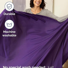 Extra Deep Pocket Split King Sheets - 5 Piece Breathable & Cooling Bed Sheets - Hotel Luxury Bed Sheet Set - Soft, Wrinkle Free & Comfy - Easily Fits Extra Deep Mattresses - Deep Pocket Purple Sheets