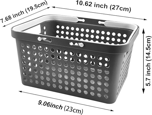 Plastic Shower Caddy Basket with Handles, Cleaning Supply for Dorm, School, Camping, Travel, Bathroom (light grey 1 pack)