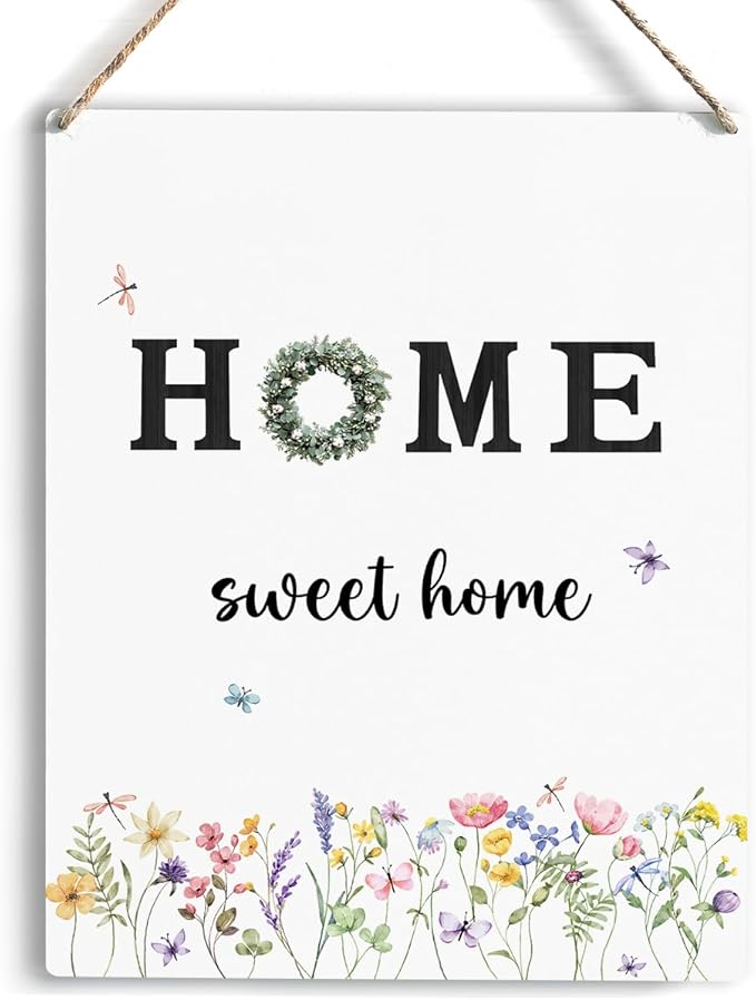 YCYD Home Sweet Home Sign, Country Style Wall Decor, for Living Room Decoration, 8 x 10 Inches House Warming Gift