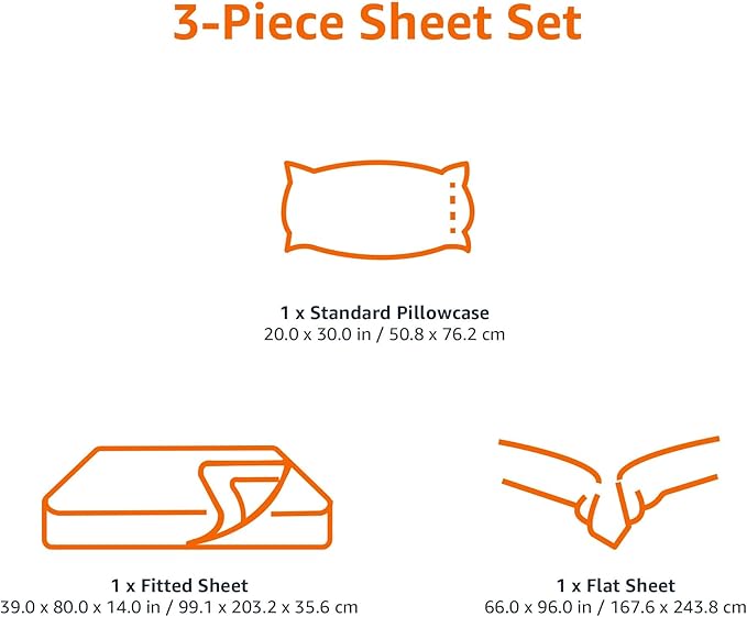 Amazon Basics 3-Piece Microfiber Lightweight Bed Sheet Set with 14-Inch Deep Pockets, Super Soft, Easy Care, Twin XL, Dark Teal, Solid AmazonBasics