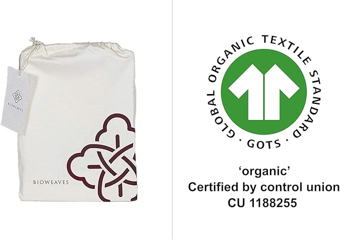 BIOWEAVES 100% Organic Cotton Body Pillow Cover for Body Pillowcases 300 Thread Count Soft Sateen Weave GOTS Certified with Zipped Closure - 21" x 54", Natural
