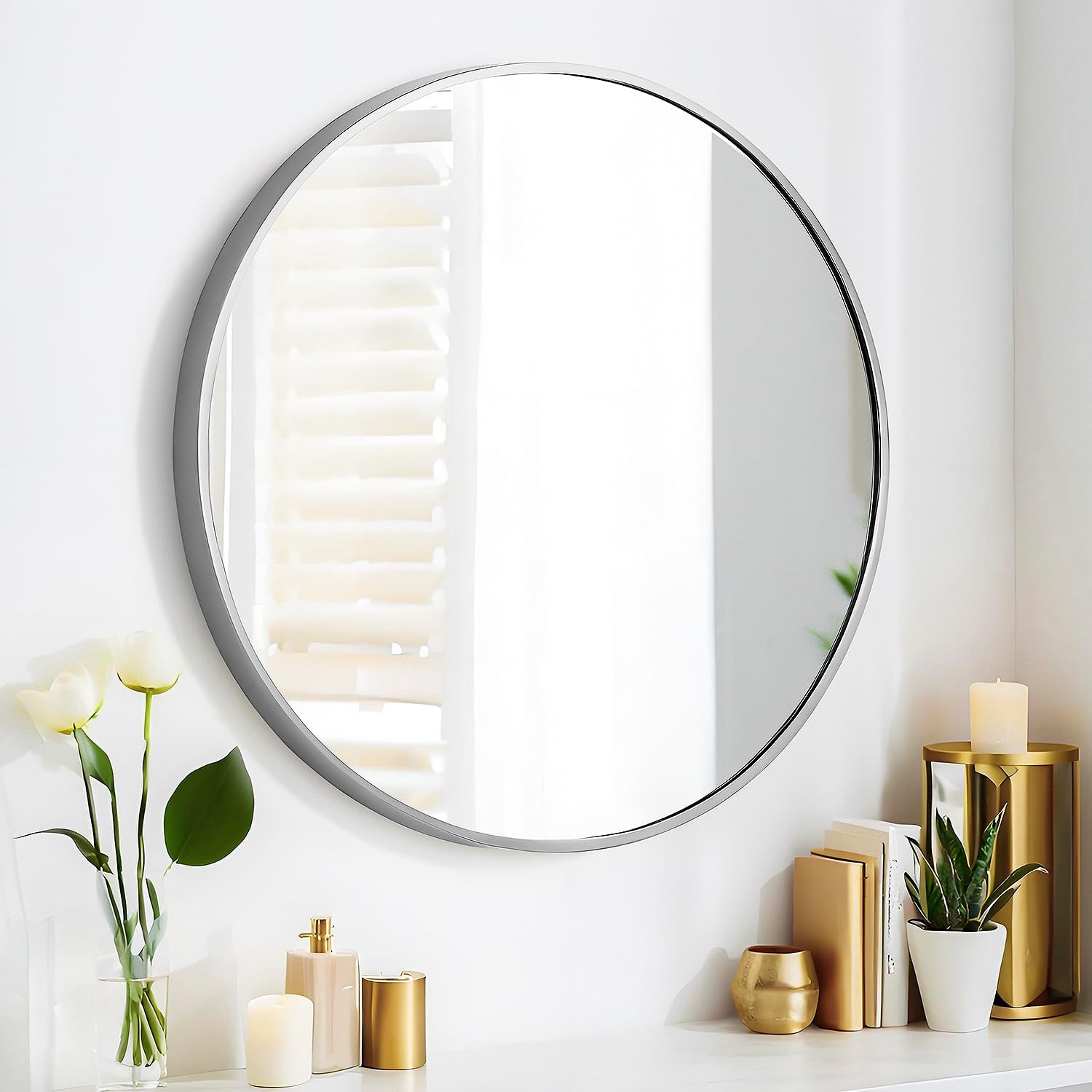 SCWF-GZ 47x14 Mirror Rectangle Full Body Length Door Hanging Wall Mounted Metal Aluminum Alloy Frame Dressing Make-up Mirrors for Entryway Bedroom Bathroom Living Room 47 14 inch Black