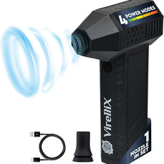 Powerful Electric Air Duster for PC - Turbojet 150000 RPM Air Blaster for Car Detailing - Rechargeable Air Duster for Electronics - for PS5 Dust Cleaner Handheld Blower Cordless - Soplador De Aire