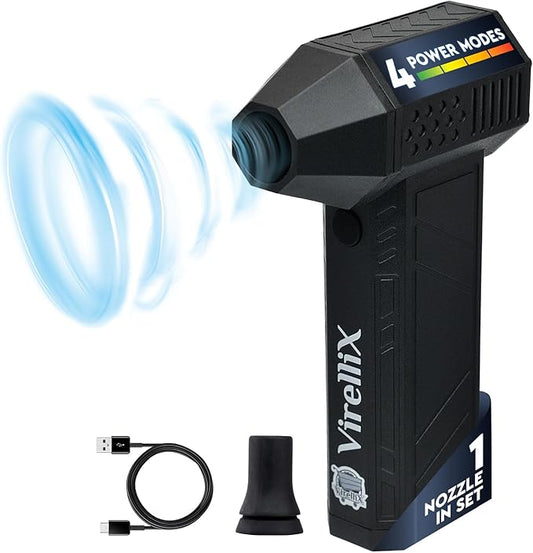 Powerful Electric Air Duster for PC - Turbojet 150000 RPM Air Blaster for Car Detailing - Rechargeable Air Duster for Electronics - for PS5 Dust Cleaner Handheld Blower Cordless - Soplador De Aire