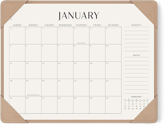 Jotsome Desk Calendar 2026 with Desktop Mat, Large Desk Pad Calendar From Now to December 2026 22x17 inch, Desk Blotter Calendar for Home Office and School, Easy Planning, Gift for the Holidays or Christmas, Apricot