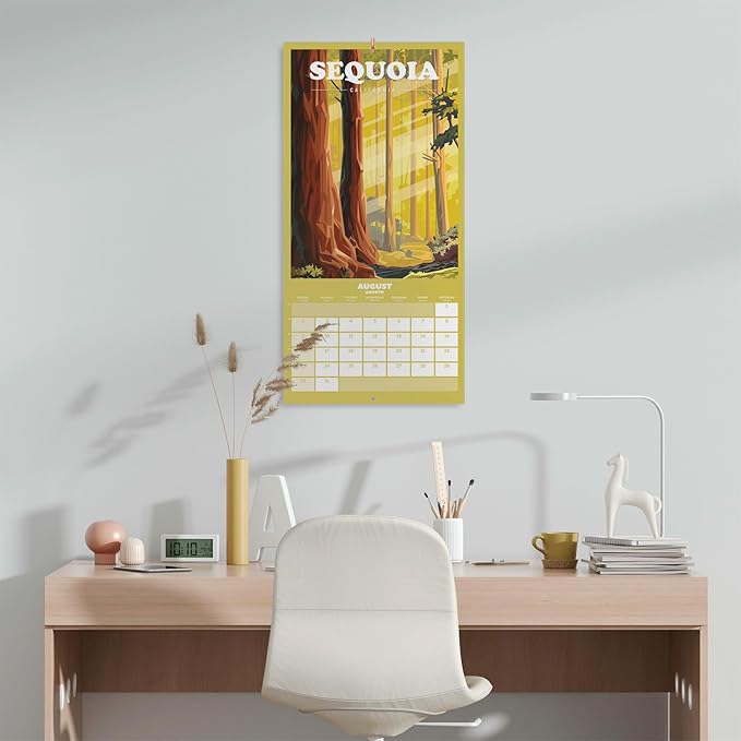 USA National Parks Wall Calendar 2026 12" x 12" FSC® Plastic Free - Starts Week On Sunday | Family Planner Art Calendar 2026