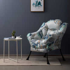 HollyHOME Lazy Chair with Armrest and Side Pocket, Comfy Accent Lounge Chair,Leisure Sofa Armchair for Living Room, Bedroom, Dorm, or Small Spaces, Oversized Reading Sofa Chair,Fan Print