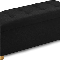 BRIAN & DANY 43 Inches Folding Storage Ottoman Bench, Ottoman with Storage Bench for Bedroom, Living Room, Entryway, Foot Rest with Legs, Black