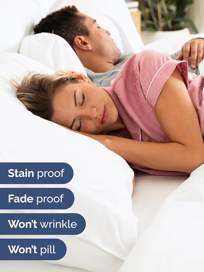 Extra Deep Pocket Queen Sheet Set - 4 Piece Breathable & Cooling Bed Sheets - Hotel Luxury Sheet Set - Ultra Soft, Wrinkle Free & Comfy - Easily Fits Extra Deep Mattresses - Deep Pocket White Sheets