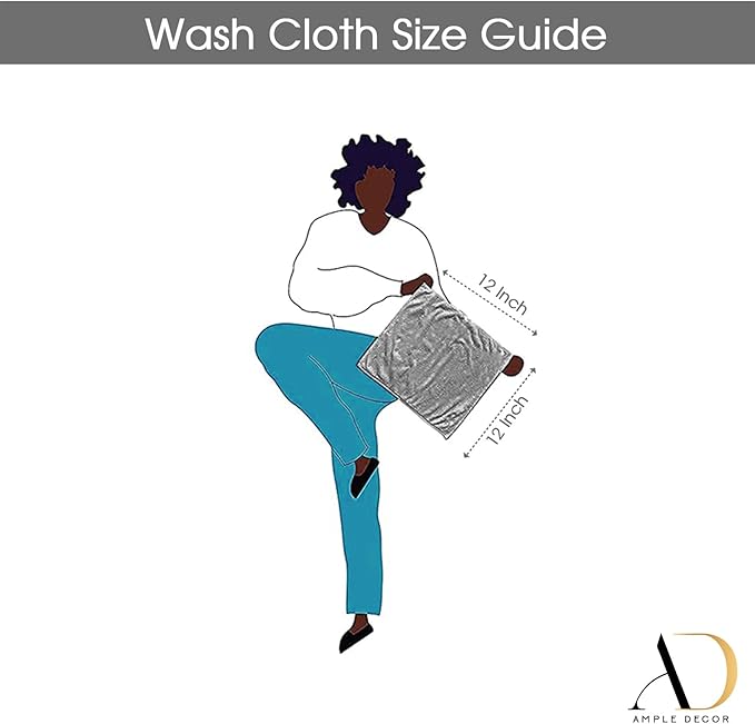 Ample Decor Wash Cloths Pack of 20, Oeko Tex Certified 600 GSM 100% Cotton Soft Absorbent, Premium Quality Durable Machine Washable, Ideal for Bathroom, Pool, Hotel, Spa – Orange