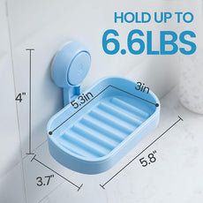 TAILI Soap Dish Bar Holder Suction Cup,SoapSaver with Powerful Vacuum Suction,Sponge Holder for Shower,Bathroom,Tub andKitchen Sink,Universal Shower Accessories,Drill-Free,Removable,2 Pack,Blue