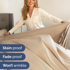 Extra Deep Pocket Cal King Sheets - 4 Piece Breathable & Cooling Bed Sheets - Hotel Luxury Bed Sheet Set - Soft, Wrinkle Free & Comfy - Easily Fits Extra Deep Mattresses - Deep Pocket Cream Sheets Set