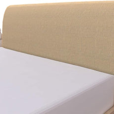 Easy-Going Stretch Bed Headboard Cover,Small Square Jacquard Headboard Slipcover, Dustproof Bed Head Cover for Bedroom (King,Sand)