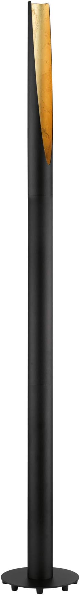 EGLO 97584A Barbotto 53.86 Inch LED Dimmable Floor Lamp Plug-in Lighting for Living Room, Bedroom, Dorm, and Office, Black/Gold