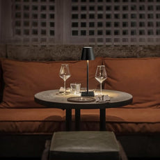 KDG 2 Pack Cordless Table Lamp, RGB Color Stepless Dimming Up, 4000mAh Battery Operated Portable LED Desk Lamp, for Dinning Room, Bedroom, Bar, Outdoor Garden, Camping, Night Light (Black)