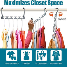 Wonder Hanger Max 20-Pack Space Saving Hangers, Reinforced Hooks Swivels 360°, Cascading Hanger, College Dorms & Storage Closet Organizer, Fully Assembled – Grey