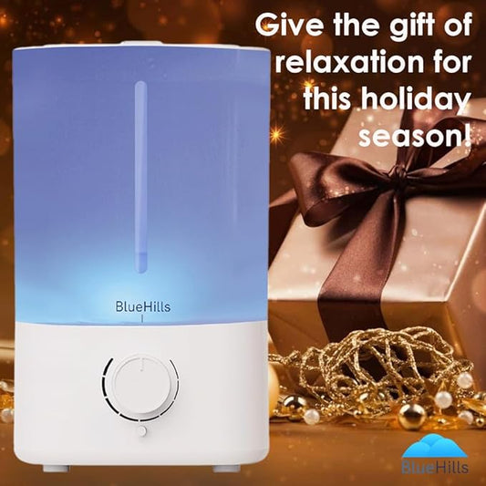 BlueHills Premium 5000 ML XL Essential Oil Diffuser Humidifier Large Room Huge Coverage Area 5 Liter Big Capacity High Mist Output 100 Hours Long Run Time Aroma Diffuser White G501