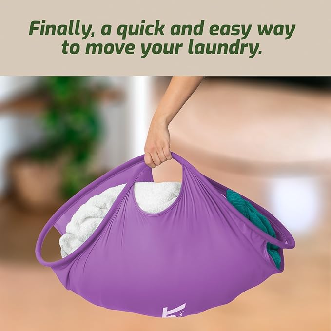 Laundry Turtle Collapsible Laundry Basket | Foldable Laundry Hamper & Collapsible Laundry Baskets | Portable Laundry Grabber for Dirty Clothes (Lavender, Small)