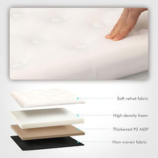 B FSOBEIIALEO Storage Ottoman Velvet Tufted Folding Ottomans Footstool Rest Seat with Removable Lid (White, Medium)