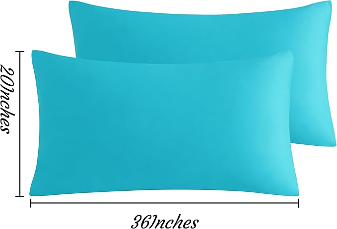 NTBAY King Pillow Cases Set of 2, 2 Pack Brushed Microfiber 20x36 Pillow Cases, Soft, Wrinkle, Fade, Stain Resistant Blue Pillow Cases with Envelope Closure, 20x36 Inches, Blue