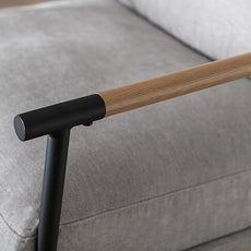 Mid-Century Accent Chair Set of 2, Soft Armchair Chenille Fabric Lounge Chair with Black Metal Legs, Upholstered Leisure Chair for Living Room Bedroom Reception Room, Grey