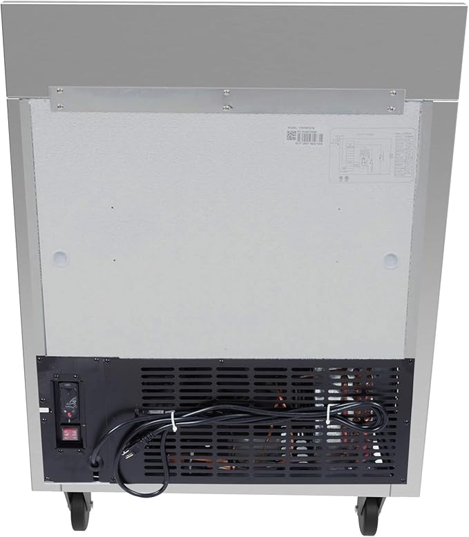 KoolMore 27" Stainless Steel Worktop Commercial Refrigerator with 3 1/2 Backsplash - 6.3 cu.ft, RWT-1D-6C