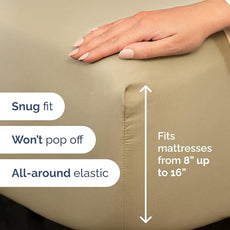 Queen Size 4 Piece Sheet Set - Comfy Breathable & Cooling Bed Sheets Set - Hotel Luxury Bedding for Women, Men, Kids, Teens, Boys & Girls - Deep Pockets, Ultra-Soft, Wrinkle Free - Oeko-Tex - Beige