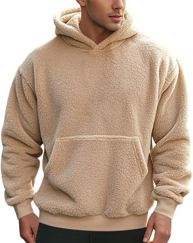Men's Oversized Winter Soft Casual Sweatshirt with Double Sided Brushed Interior Cozy Gift for Holiday Season