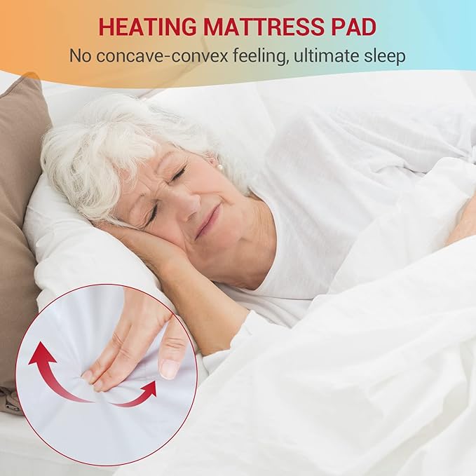 Comfytemp Heated Mattress Pad Mini Twin Size 31" x 55", Single Controller Quilted Electric Mattress Pads with 7- Layer Structure, 3 Heat Settings, 10H Auto-Off, Gifts for Grandma Mom Wife, Washable
