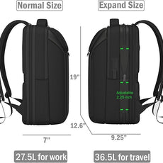 Expandable Travel Backpack, Business Laptop Backpack,TSA-Flight Approved Backpack with USB Charging Port fit 17.3 Inch Laptop for Men Women