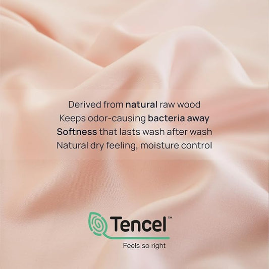 Twin XL Size 3 Piece Bed Sheet Sets, DeepSleep Tech Luxury Bedding Made with 100% Tencel Lyocell - Silky, Lustrous & Gentle on Skin | Dollhouse (2 Sheets, 1 Pillow Case)