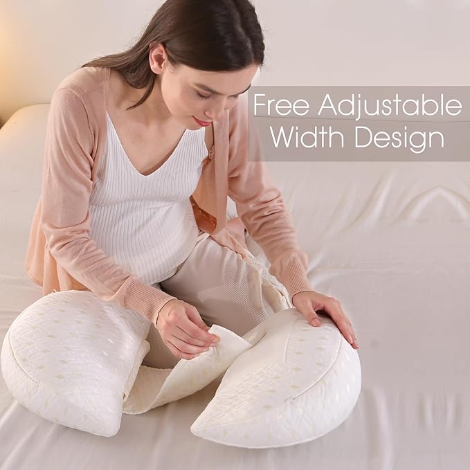 BATTOP Pregnancy Wedge Pillow Support Body,Portable Belly Wedge Pillow with Cooling Cover,Adjustable Maternity Pillow for Sleeping,Support Legs,Back,Knees,Travel Pregnancy Pillows