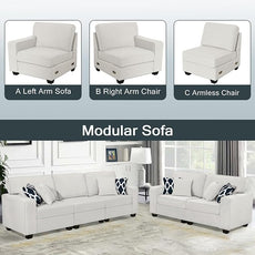 Legend Vansen Modular Sectional Sofa L Shaped Couch with Ottoman Modern Reversible Corner Sectional Couch for Living Room