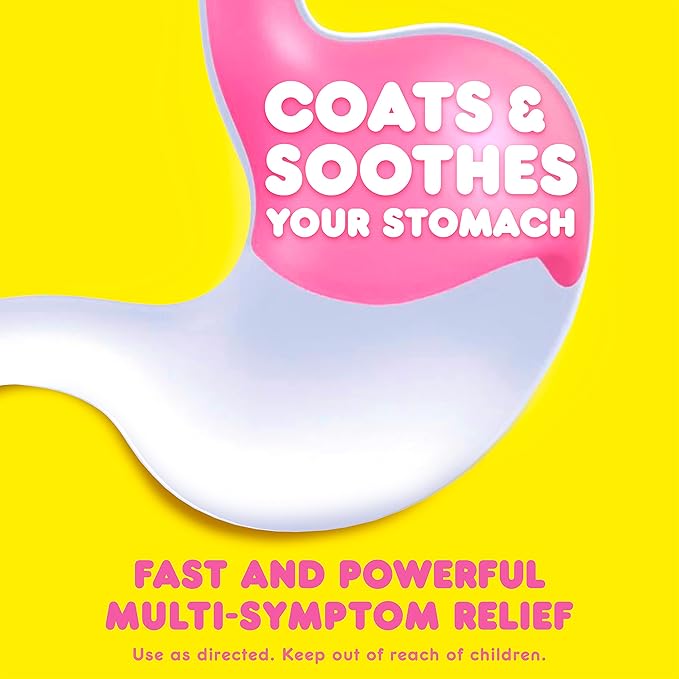 Pepto Bismol Liquicaps, Upset Stomach Relief, Nausea Relief, Heartburn Relief, Indigestion Relief, Anti Diarrhea Medication for Adults - 5 Symptom Fast Relief, No Flavor, 48 ct