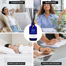 Reed Diffuser Set, Velvet Peach Scent Fragrance Oil Diffuser, Reed Diffusers for Home, Bathroom Air Fresheners & Decor