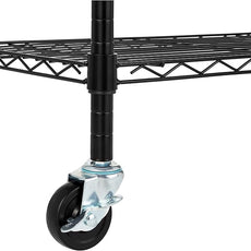 Amazon Basics 4-Shelf Adjustable, Heavy Duty Storage Shelving Unit on 3'' Wheel Casters, Metal Organizer Wire Rack, 36