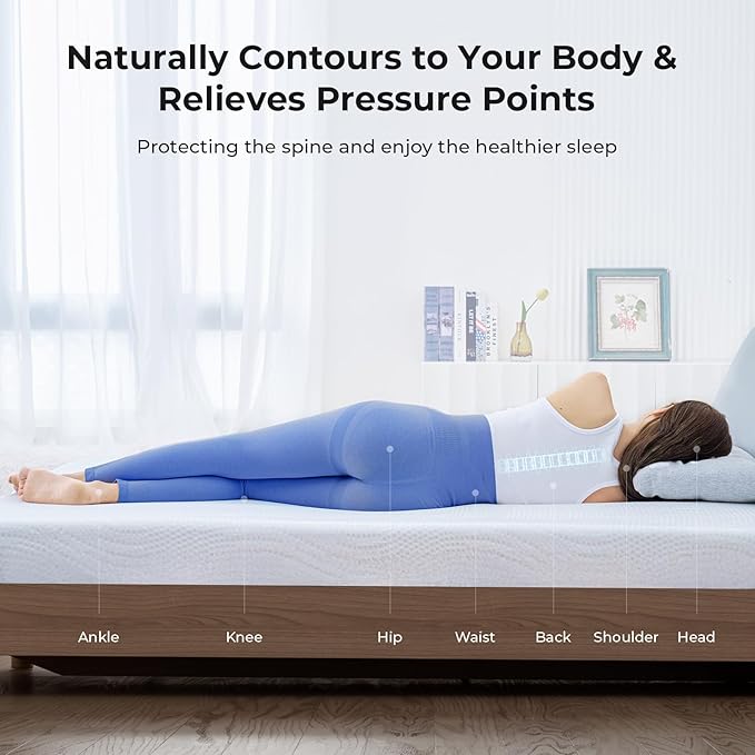 Cooling Mattress Topper Twin XL Size 4 Inch, Cooling Gel & Bamboo Charcoal Memory Foam Mattress Topper for Back Pain Relief, Firm Dual-Layer Foam Bed Pad with Removable Cover College Dorm