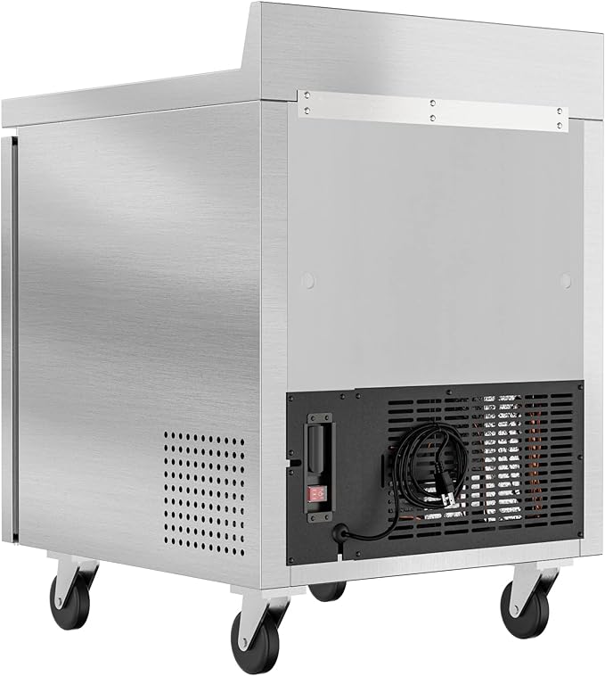 KoolMore 27" Stainless Steel Worktop Commercial Freezer with 3 1/2” Backsplash - 6.3 cu.ft